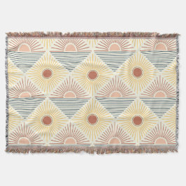 Modern Boho Sol-bomullsfransens ytterpivett - blan Filt