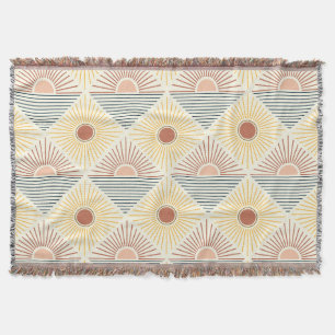 Modern Boho Sol-bomullsfransens ytterpivett - blan Filt