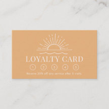 Modern Boho Sol och Beach Wave Loyalty Card
