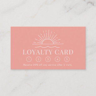 Modern Boho Sol och Beach Wave Loyalty Card Visitkort