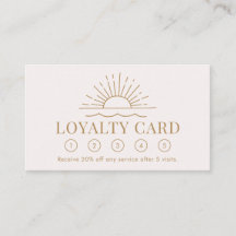 Modern Boho Sol och Beach Wave Loyalty Card