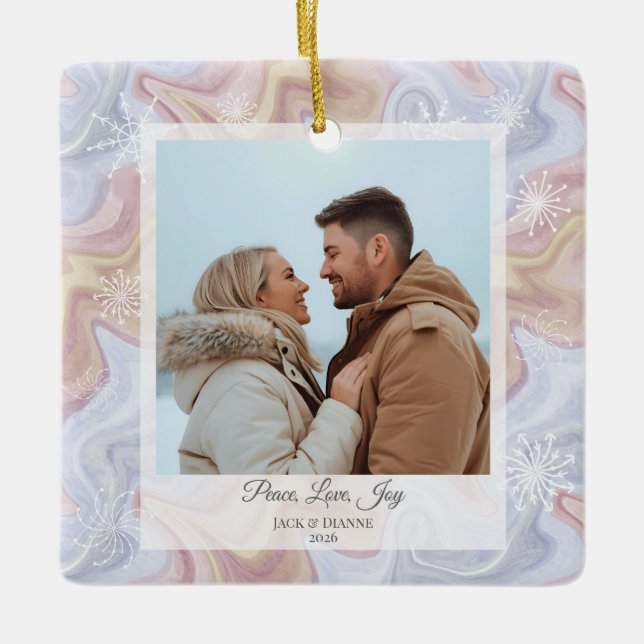 Modern Boho Square Helgdag Ornament (Framsida)