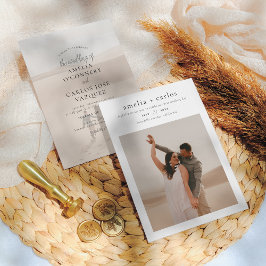 Modern Boho Stil Simple & Elegant 2 Photo Bröllop Inbjudningar