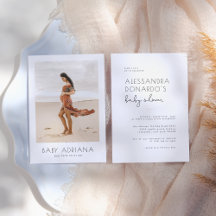 Modern Boho Stil Simple Elegant Photo Baby Shower