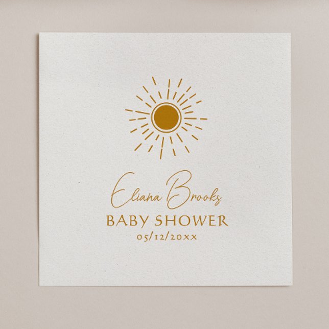 Modern Boho Sunshine Baby Shower Napkins Pappersservett (Skapare uppladdad)