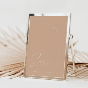 Modern Boho Tan Arch Bord Sex Bordsnummer