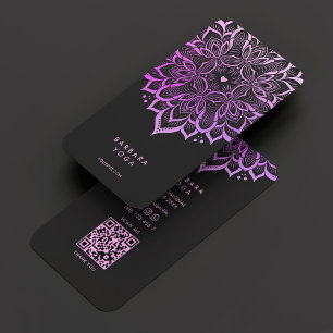 Modern Boho Tarot Lila Mandala Andlig Lotus Visitkort