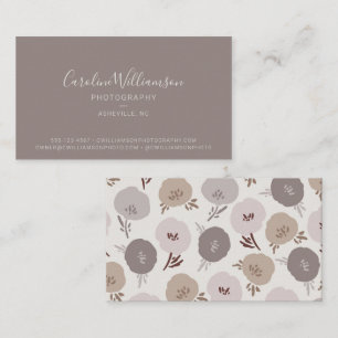 Modern Boho Taupe Botanical Simple Trendig Visitkort