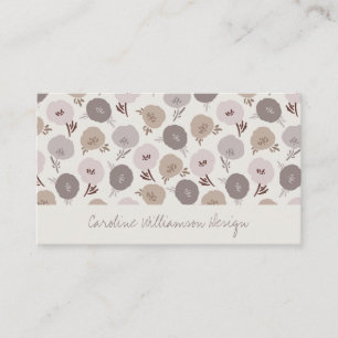 Modern Boho Taupe Grått botaniska blommor Visitkort