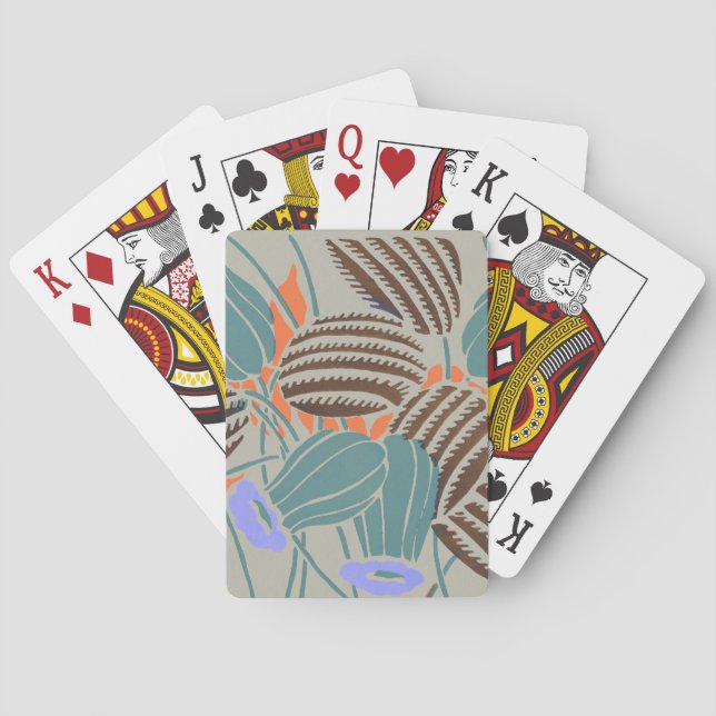 Modern Boho Teal & Lavender Blommig Dekor Casinokort (Baksidan)