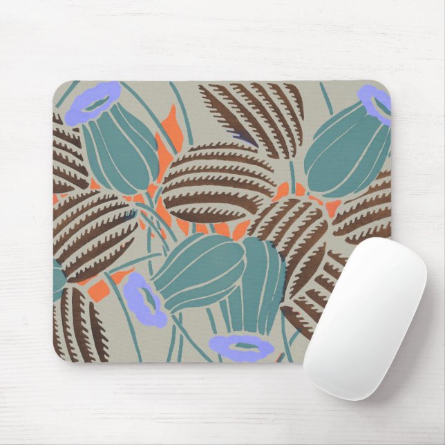 Modern Boho Teal & Lavender Blommig Dekoration Musmatta (Med mus)