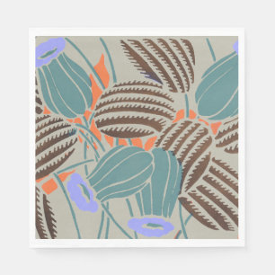 Modern Boho Teal & Lavender Blommig Dekoration Pappersservett