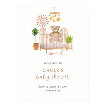 Modern Boho Teddybjörn Nurseries Babyshower Välkom