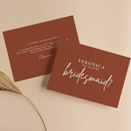 Modern Boho Terracotta Bridesmaid Frieri kort