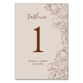 Modern Boho Terracotta Bröllop Bordsnummer