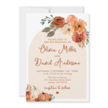 Modern Boho Terracotta Fall Pumpkin Hösten Bröllop