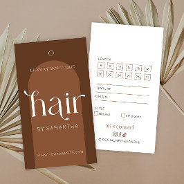 Modern Boho Terracotta Hair Extensions hängMärkre Visitkort