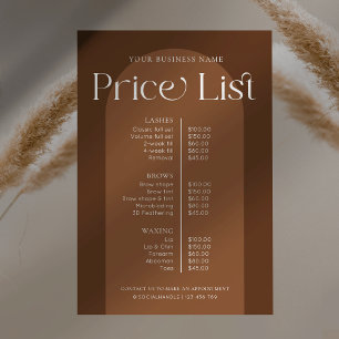 Modern Boho Terracotta Hair Nagel Salon Pris List Poster
