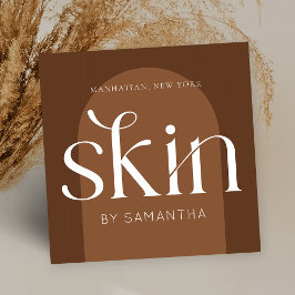 Modern Boho Terracotta Salon Skincare Aesthetician Fyrkantigt Visitkort