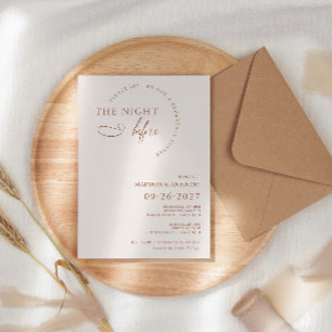 Modern Boho Terracotta Script Rehearsal Dinner Inbjudningar