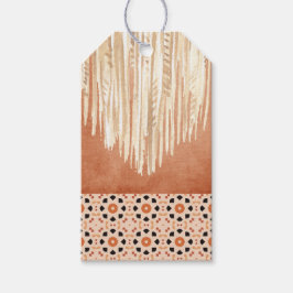 Modern Boho Terracotta Tile Macrame Presentetikett