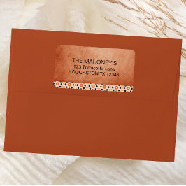 Modern Boho Terracotta Tile Southwest Adress Fraktsedel