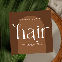 Modern Boho Terracotta Unique Hair Stylist Salon Fyrkantigt Visitkort