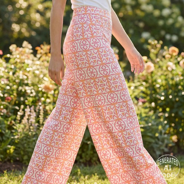 Modern Boho Tribal Geometrisk Korall Rosa Mönster Tyg (Skapare uppladdad)