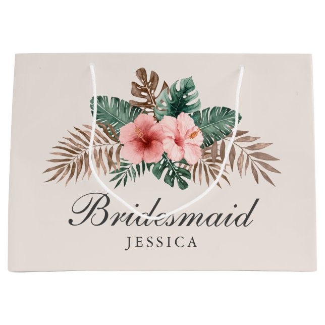Modern Boho Tropical Foliage Bridesmaid Large Gif (Framsidan)