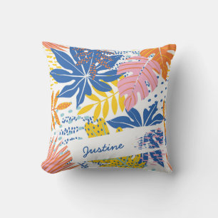 Modern Boho Tropical Handflatan Löv Anpassningsbar Kudde