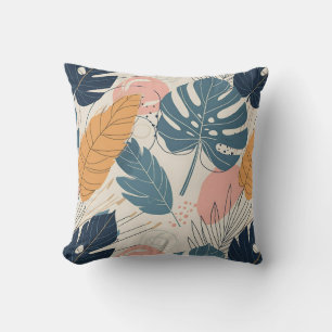 Modern Boho Tropiska Blad Abstrakt Kudde