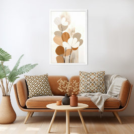 Modern Boho-utskrift för blommigt i mitten av århu Poster