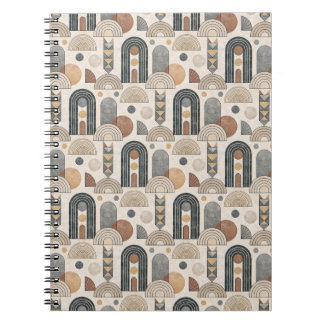 Modern Boho-valvbågar på Crème, Spiralanteckningsb Anteckningsbok