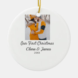 Modern boho - vårt första julfoto namn julgransprydnad keramik