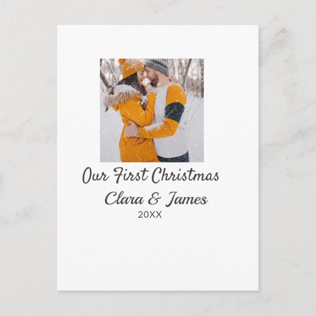 Modern boho - vårt första julfoto namn vykort (Framsida)