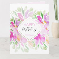 Modern Boho Vattenfärg Blommor i Rosa Syren
