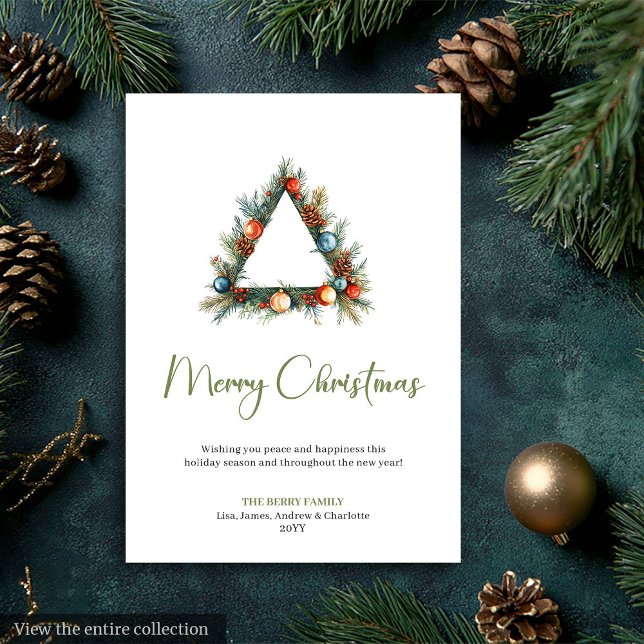 Modern Boho Vattenfärg Rustik Julhälsning Julkort (Modern Boho Watercolor Rustic Christmas Greeting Holiday Card)