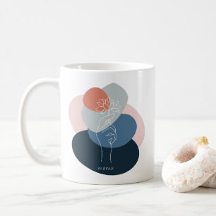 Modern Boho Vibes Färg Palette Flower Mamma Kaffemugg