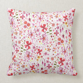 Modern Boho-Vild - färgen Flower Watercolor Kudde