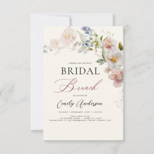 Modern Boho Vildblomma Bröllopsbrunch Baby Shower Inbjudningar