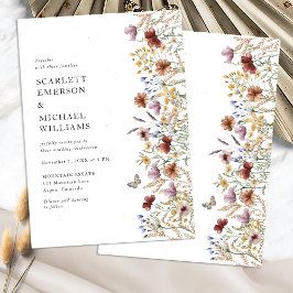 Modern Boho Vildblomma Bröllopsinbjudan Inbjudningar