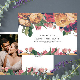Modern Boho Vintage Ro Photo Save Date Meddelande