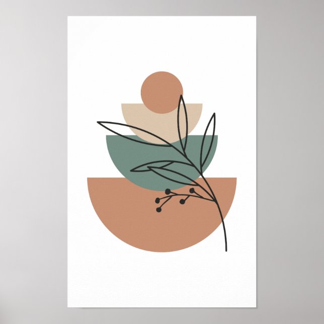 Modern Boho Wall Art i mitten av århundradet. Poster (Framsidan)