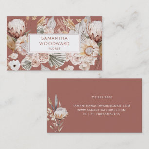 Modern Boho Watercolor Blommigt Designer Visitkort