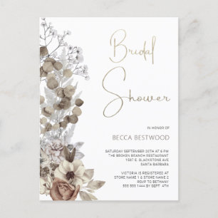 Modern Boho Watercolor Blommigt Möhippa Vykort