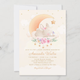 Modern Boho Watercolor Bunny Baby Shower Inbjudningar
