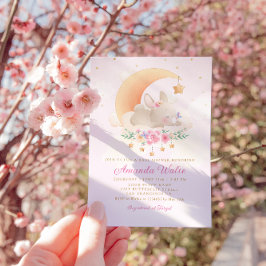 Modern Boho Watercolor Bunny Baby Shower Inbjudningar