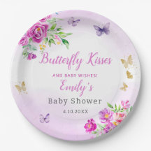 Modern Boho Watercolor Butterfly Girl Baby Shower