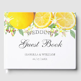 Modern Boho Watercolor Lemon (sommartid Bröllop) Gästböcker