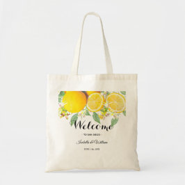 Modern Boho Watercolor Lemon Summer Favor Tygkasse